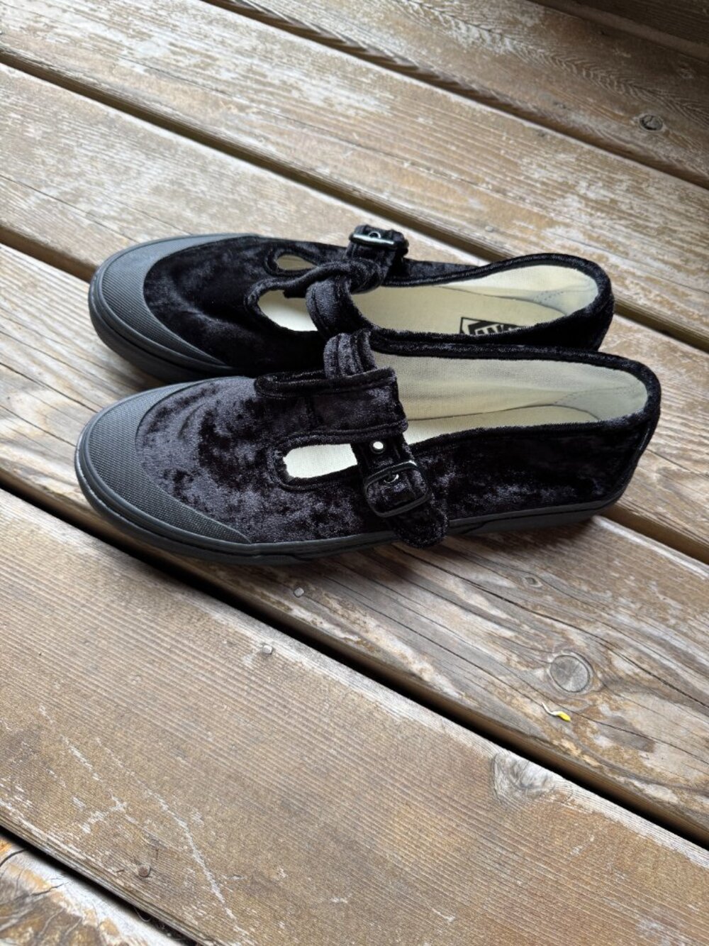 Vans Black Crushed Velvet Style 93 Mary Janes in Women's 10.5 - Picture 5 of 12
